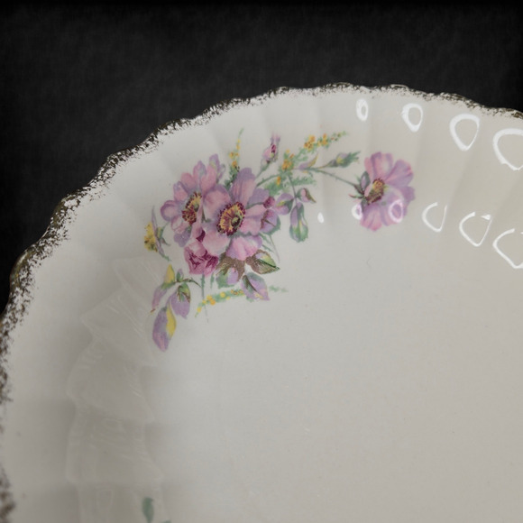 1940s Vintage Sebring Golden Ware Wild Rose 22K Gold Rimmed Bowls Set of 2 - Picture 12 of 16